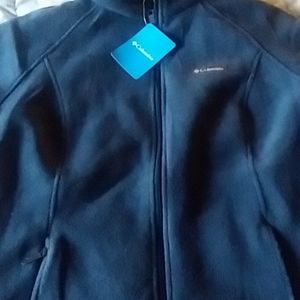 Women navy blue  fleece zip up jacket